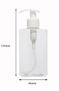 China Square Plastic PET 300ML Hand Sanitizer Bottling Pump Bottle wholesale