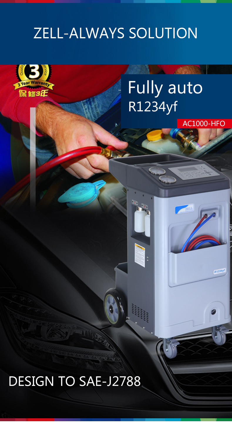R1234yf Automatic AC Refrigerant Recovery Machine AC Service Station 220V