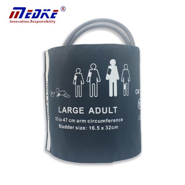 Double Tube Nylon Reusable Blood Pressure Cuff 33cm Adult