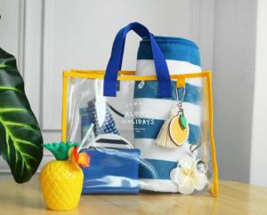 China Fashion PVC Handbags Clothing Package , Beach Travelling PVC Swim Bag wholesale
