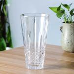 25cm 9 Inch Tall Cylinder Glass Flower Vase Transparent Clear Diamond Designs