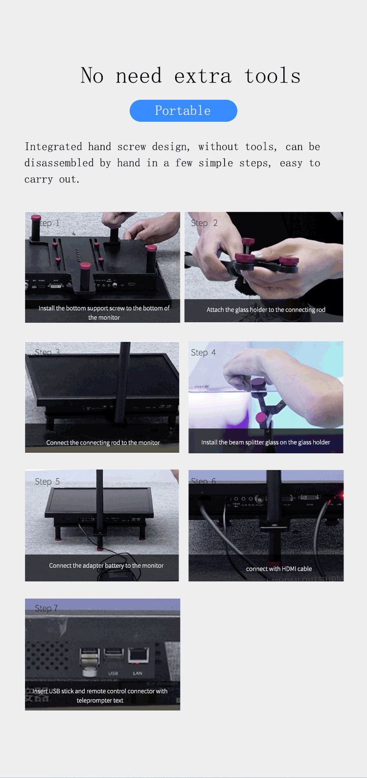 17 Inch Multi Language Support Conference Meeting Teleprompter with Built-in Prompter