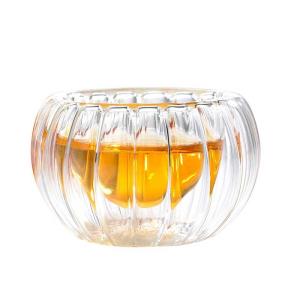 China Pumpkin Shape Double Borosilicate Glass Cup 50ml wholesale