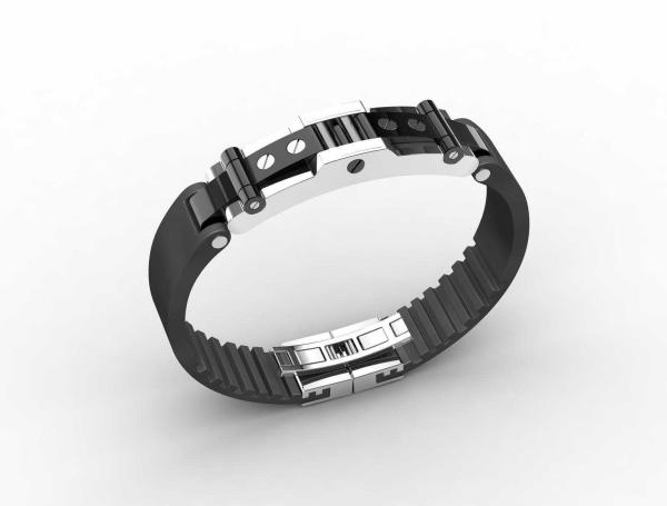 Top Quality Europe Fashion Stainless Steel Genuine Leather Silicone Bangle