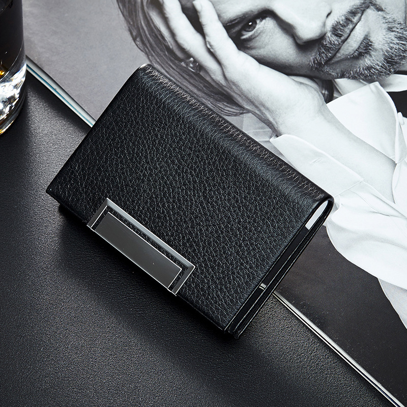 PMS TPCH Card Holder Money Clip Wallet , 10x6.5cm Leather ID Card Holder
