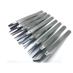 China 130mm Ceramic tips Interchangeable ESD Stainless Steel Tweezers wholesale