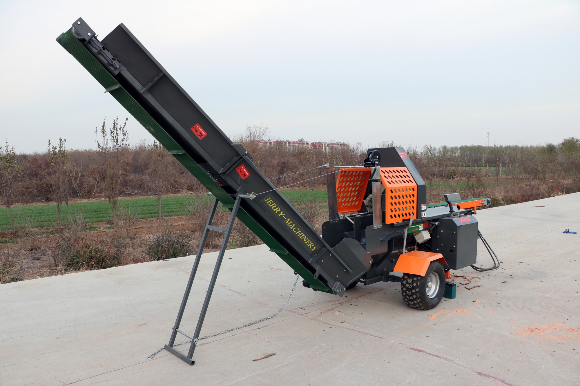 Log Splitter 19inch 480mm Gasoline Electric Firewood Processor With Track