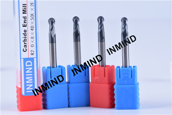 0.8um , AlTiN Coating , UPTO HRC50 ,Bull Nose end mill R2.0 Dia 4.0mm ,straight shank