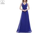 Hanging Neck Wedding Bridesmaid Dresses , Colorful Chiffon Pleated Ball Gown