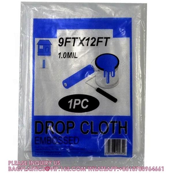 Drop Cloth Painting, Plastic Tarps Furniture Cover, Protective Cover, Dust Cover, Machine Cover, plastic sheet