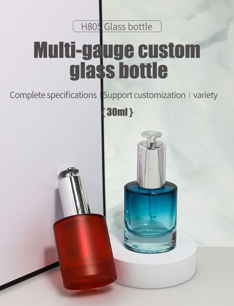 Frosted Luxury Cosmetic Packaging 30ml Black Glass Dropper Bottle