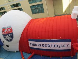 China customized printed inflatable football helmet tunnel,inflatable entrance tunnel wholesale