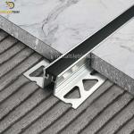 Aluminium Satin Expansion Joint Profile With Black Rubber Insert 20mm Height