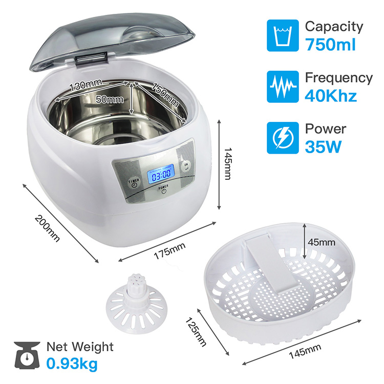 Diamond Necklace Skymen Ultrasonic Cleaner JP-900S 750ml Ultrasonic Cleaner Machine