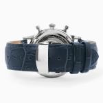 Blue Crocodile Band Stainless Steel Chronograph Watch With Butterfly Buckle