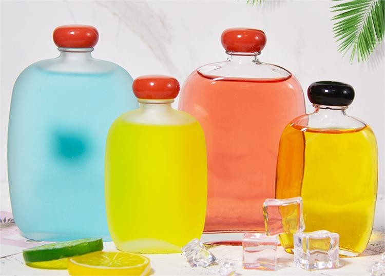 Airtight Freezer Safe Juice Bottles Kombucha Glass Bottles Square