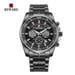 REWARD Quartz Mens Stainless Steel Watches , Analog Sports Wrist Watch Alloy