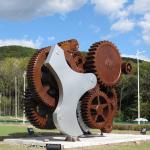 Contemporary Outdoor Patina Steel Art Sculpture For Decoration
