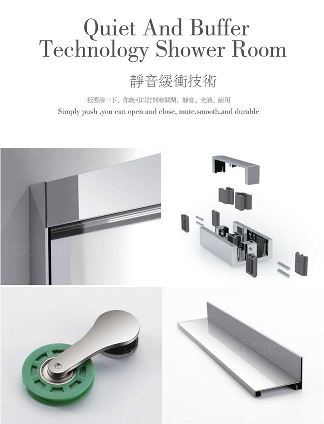 Sliding Door Bathroom Shower Enclosure , Rectangular Frameless Shower Room