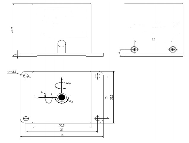 Precision Mems Gyro Sensor Output voltage 0.66~2.64(V) Storage temperature -65～+125(°C)