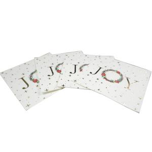 China Odorless Durable Christmas Cocktail Napkins , Disposable Patterned Paper Serviettes wholesale