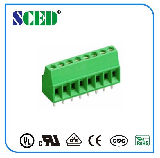 2.54mm PCB Terminal Blocks Screw Clamp Connection Nickel Plated 125v 6amp