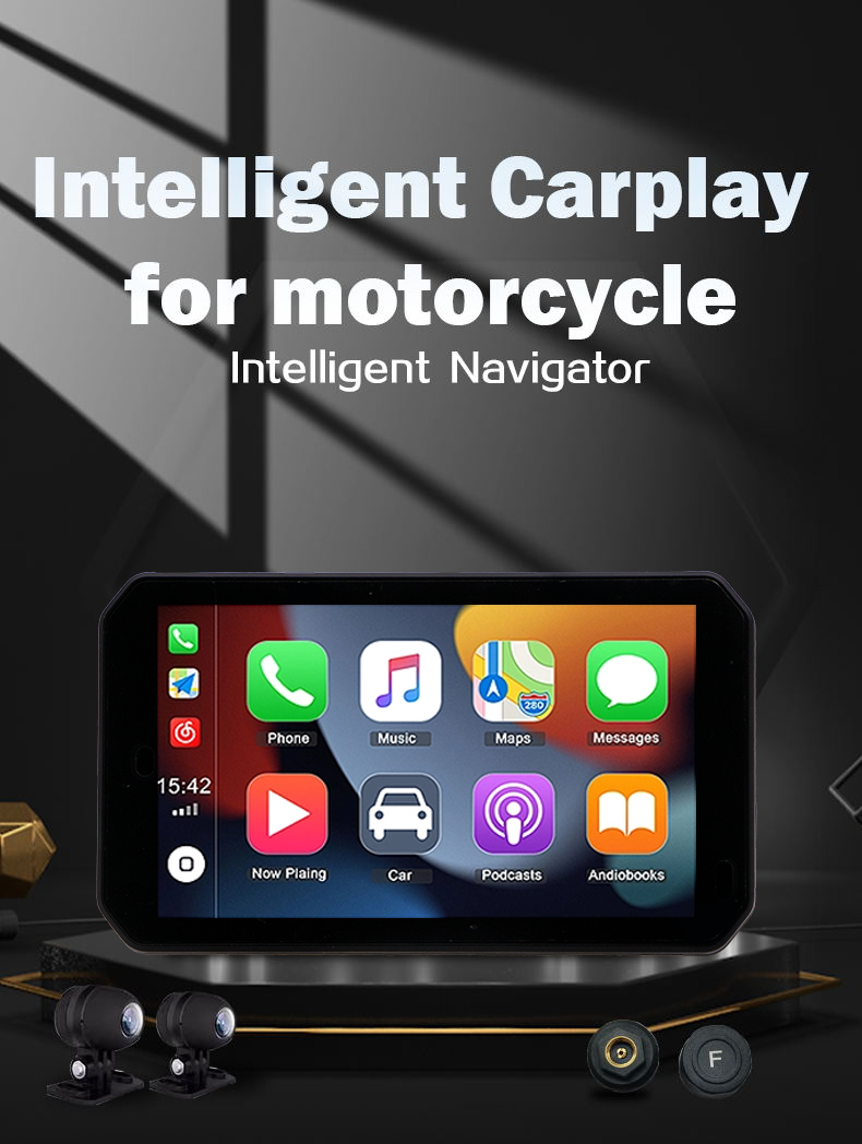 5 inch IPS Screen Waterproof Wireless Carplay Motorbike GPS Navigation Multimedia Player for motocycle