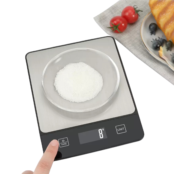 10kg Capacity Stainless Steel Digital Kitchen Scale with 1g Division Precise Food Weighing in Grams and Ounces
