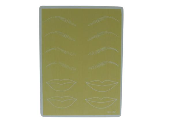OEM Yellow Synthetic Eyebrow Tattoo Practice Skins Sheet Eyebrow Lip Practice