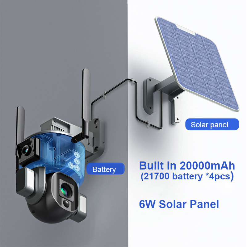 10x Zoom 4.0MP Wifi Dome CCTV Network Ipsy Solar Battery Backup Surveillance Camera 4g