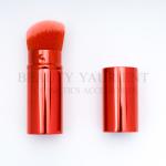 Red Aluminium Tube Retractable Travel Makeup Brush 11cm For Base Makeup