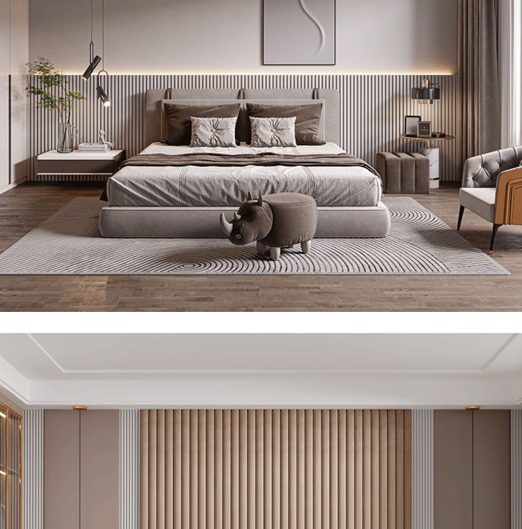 Decorative 3D WPC Wooden Ceiling Outdoor 15mm Round Grille Panel