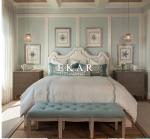 Headboard Upholstered Latest Wooden Design King Size Bed