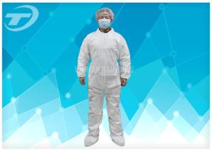 China Hood Waterproof Disposable Coverall Suit With Polypropylene Spunbond wholesale
