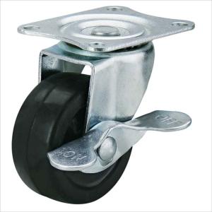 China small tiny caster rubber wheels with brake 1.5 inch wholesale