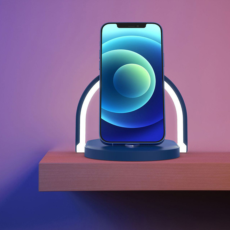 Black White 70 CRI Multifunctional Wireless Charger 15W With Night Light