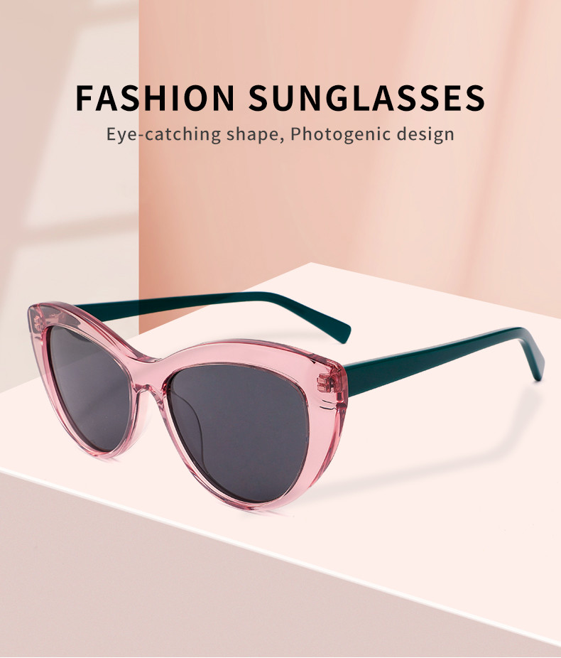 TAC Lens Cat Eye Sunglasses Women Acetate Frame Anti Dazzle Block UVA