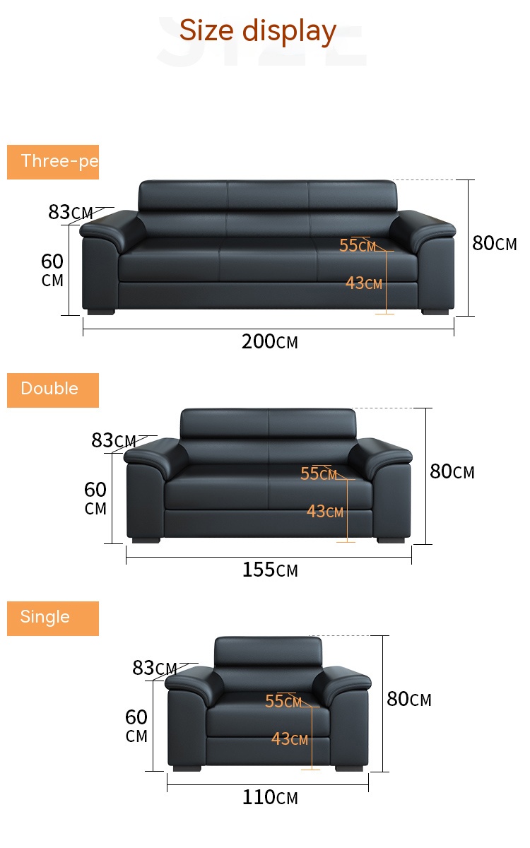 Office Reception Room Furniture Set Chinese Style Sofa and Napa Leather Coffee Table