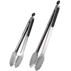 China Stainless Steel Kitchen Tong Set Cooking Utensils Non Slip Grip wholesale