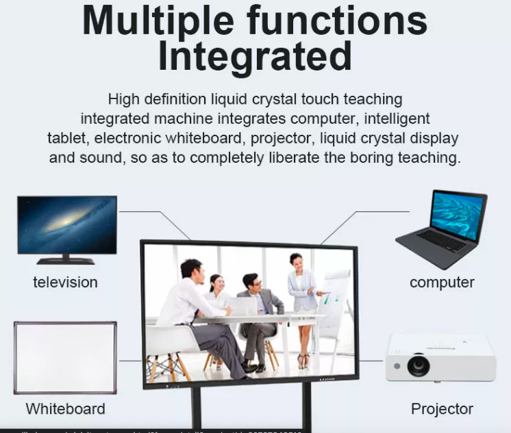 Educational LCD Touch Screen 65 Inch Digital Whiteboard For Online Teaching