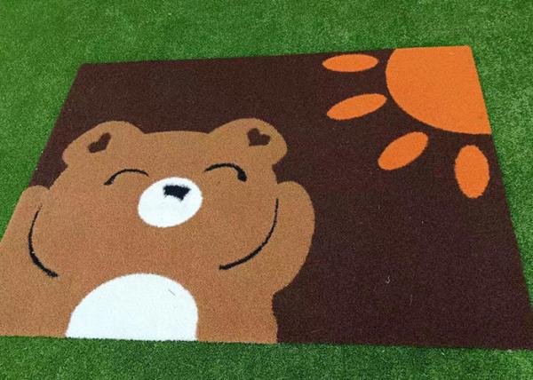Animal Images Pictured Artificial Grass 17mm Patterned Fake Turf For Kindergarte