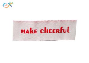 China Rectangle Shape End Fold Clothing Labels , Custom Woven Labels For Clothing wholesale