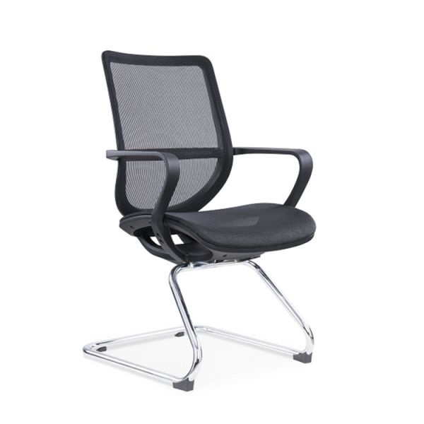 Grey Fabric Swivel Office Chair Shaped Foam Cushion Ergonomic With Wheels