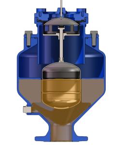 China Spill Free RAL5015 Kinetic Combination Sewage Air Release Valve wholesale