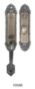 China Antique Brass Entry Door Handlesets Fancy Style Long Working Life wholesale