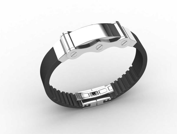 Top Quality Europe Fashion Stainless Steel Genuine Leather Silicone Bangle