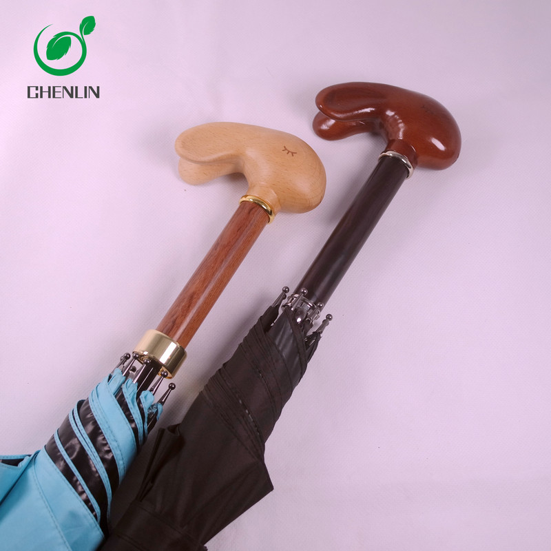 CHENLIN Wooden Umbrella Handle OEM Shaped For Strong Folding Umbrella