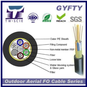 China 2-144 Cores Glass Yarn Armored Fiber Optic Cable , GYFTY-FS Fiber Optic Network Cable wholesale