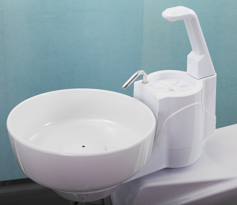 Economic Design Pu Leather Dental Chair Unit With Down Mounted Operation Tray