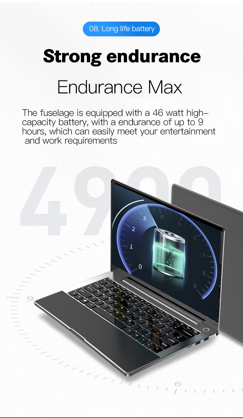 720p Camera Slim Bezel Laptop Core I7 10510U CPU 16G RAM 1TB SSD